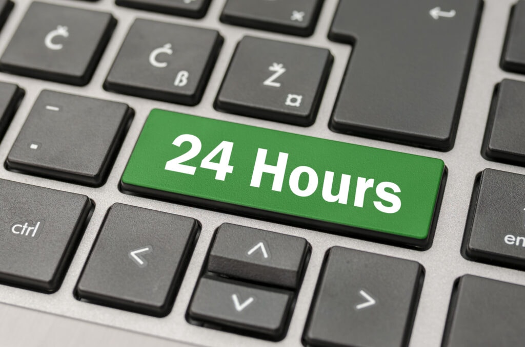 24-Hour Australian Virtual Receptionist Services Button From Ruby Receptionist Website.